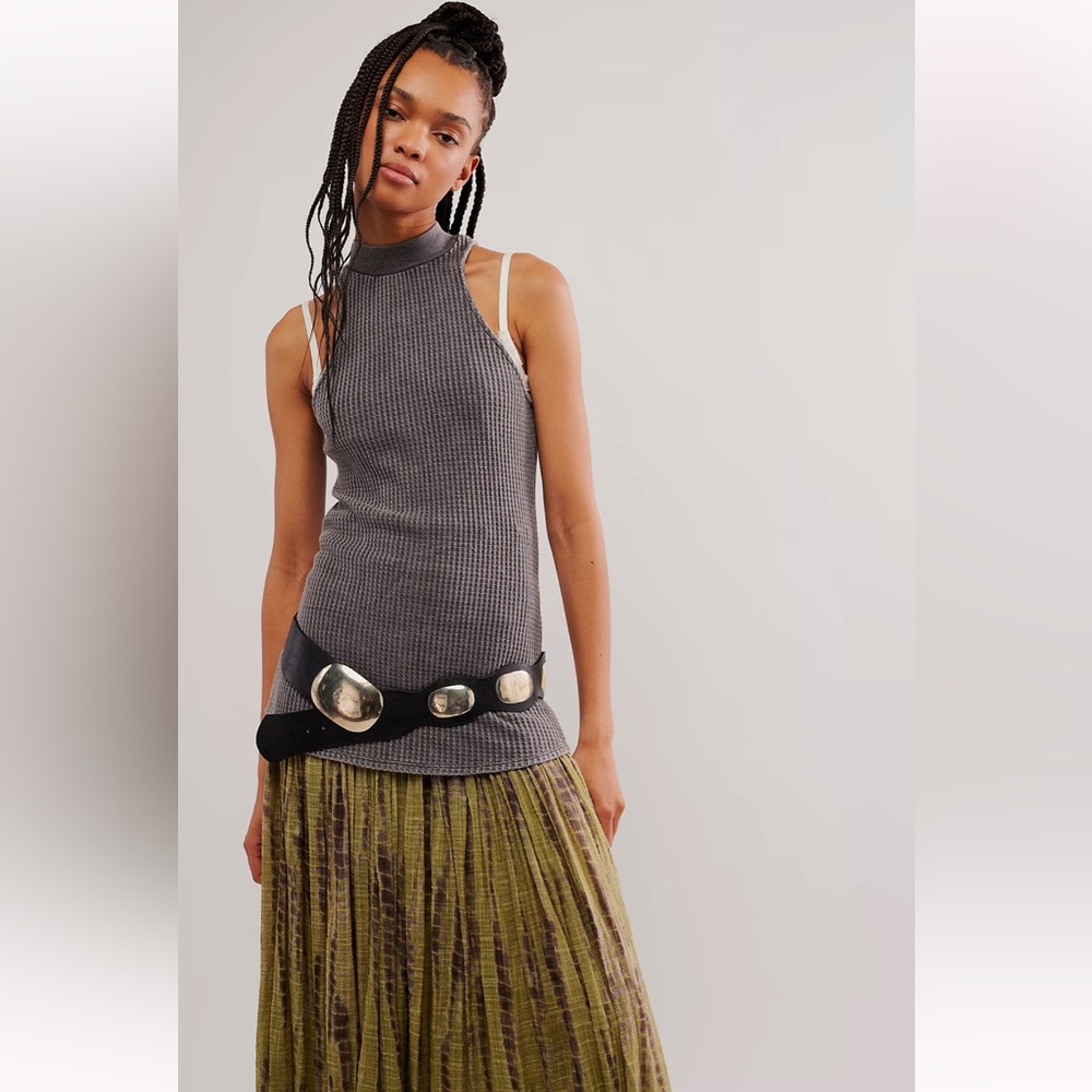Free People Road Trip Tank Top Gray Sleeveless Top NWOT